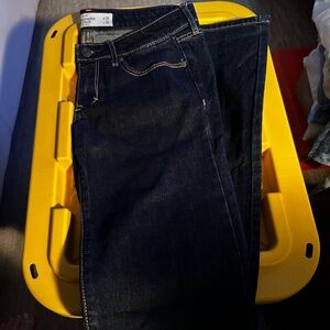 Dark denim straight leg jeans